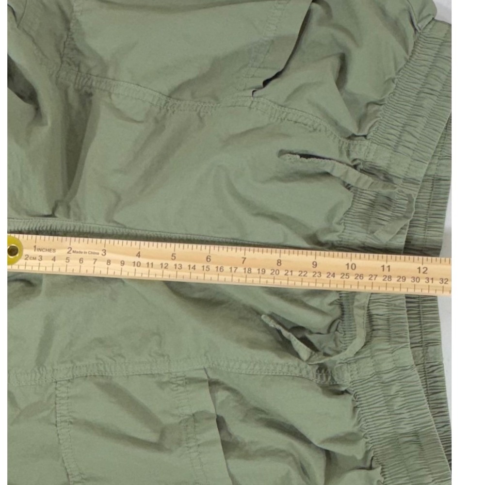 Aerie Cargo Pants Small Olive Green Parachute Wide Leg Cotton Pullon Drawstring - Picture 9 of 11